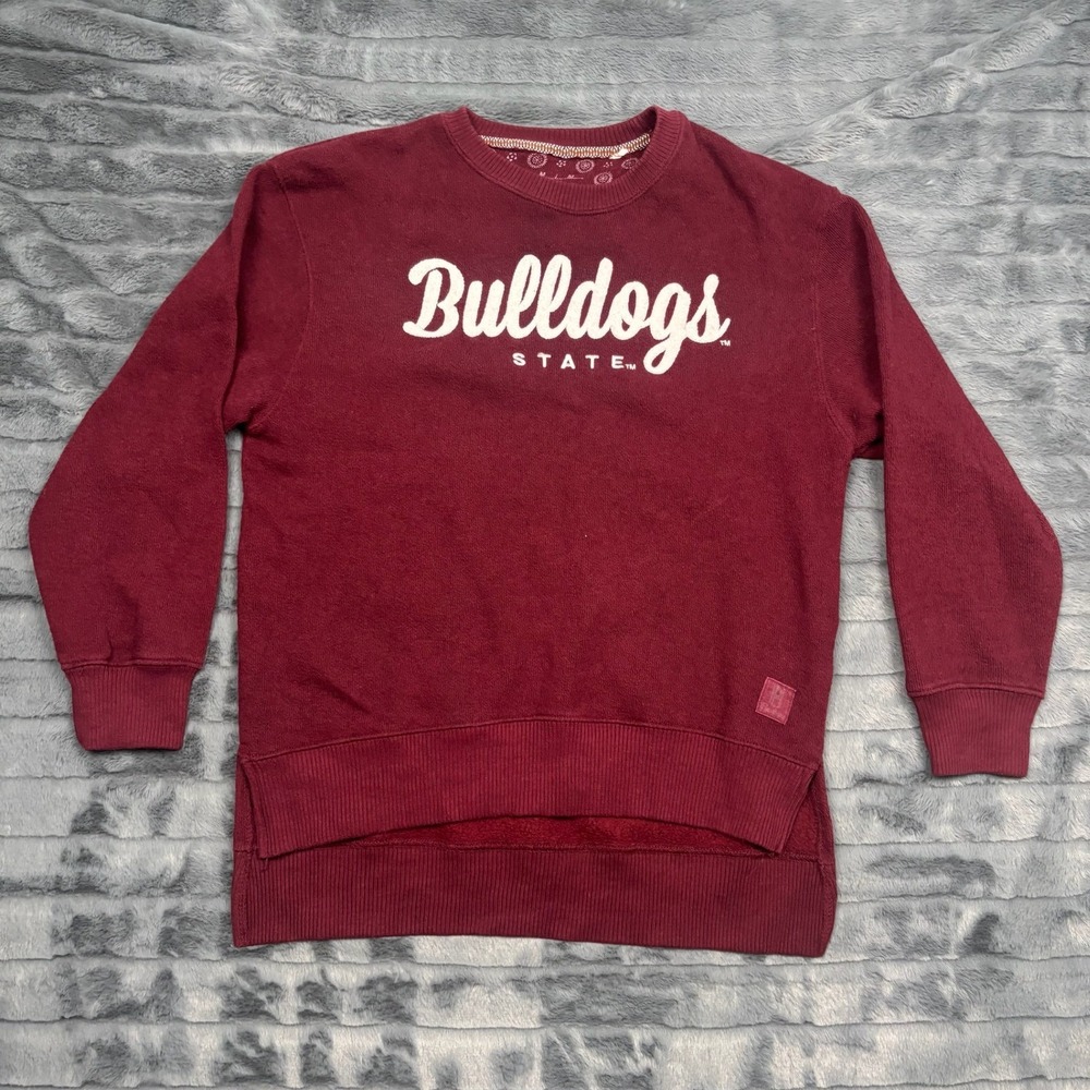 Pressbox Mississippi State Bulldogs Maroon Sweatshirt Womens Medium High Low Hem